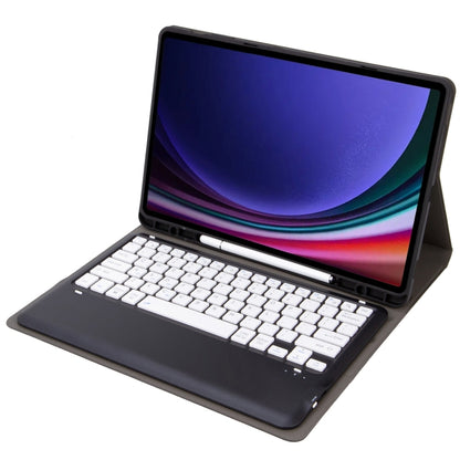 For Samsung Galaxy Tab S9+ / S9 FE+ A810B Pen Slot Detachable Bluetooth Keyboard Leather Tablet Case(Black+White) - Samsung Keyboard by buy2fix | Online Shopping UK | buy2fix