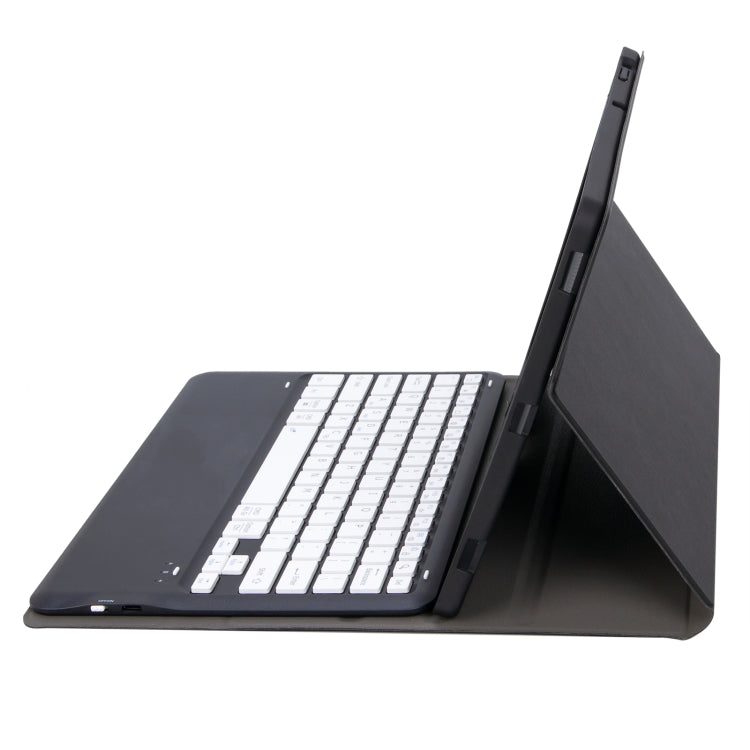 For Samsung Galaxy Tab S9+ / S9 FE+ A810B Pen Slot Detachable Bluetooth Keyboard Leather Tablet Case(Black+White) - Samsung Keyboard by buy2fix | Online Shopping UK | buy2fix