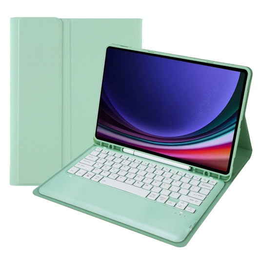 For Samsung Galaxy Tab S9+ / S9 FE+ A810B Pen Slot Detachable Bluetooth Keyboard Leather Tablet Case(Mint Green) - Samsung Keyboard by buy2fix | Online Shopping UK | buy2fix