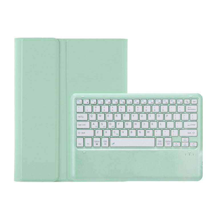 For Samsung Galaxy Tab S9+ / S9 FE+ A810B Pen Slot Detachable Bluetooth Keyboard Leather Tablet Case(Mint Green) - Samsung Keyboard by buy2fix | Online Shopping UK | buy2fix
