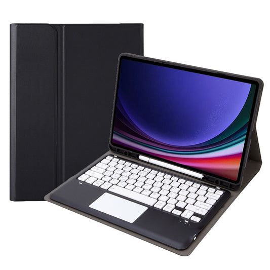 For Samsung Galaxy Tab S9+ / S9 FE+ A810B-A Touch Pad Detachable Bluetooth Keyboard Leather Tablet Case(Black+White) - Samsung Keyboard by buy2fix | Online Shopping UK | buy2fix