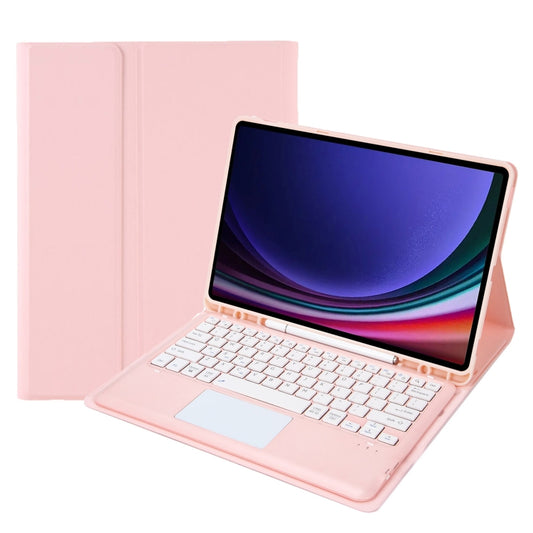 For Samsung Galaxy Tab S9+ / S9 FE+ A810B-A Touch Pad Detachable Bluetooth Keyboard Leather Tablet Case(Pink) - Samsung Keyboard by buy2fix | Online Shopping UK | buy2fix