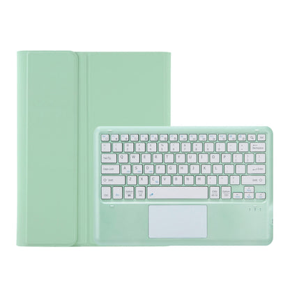 For Samsung Galaxy Tab S9+ / S9 FE+ A810B-A Touch Pad Detachable Bluetooth Keyboard Leather Tablet Case(Mint Green) - Samsung Keyboard by buy2fix | Online Shopping UK | buy2fix