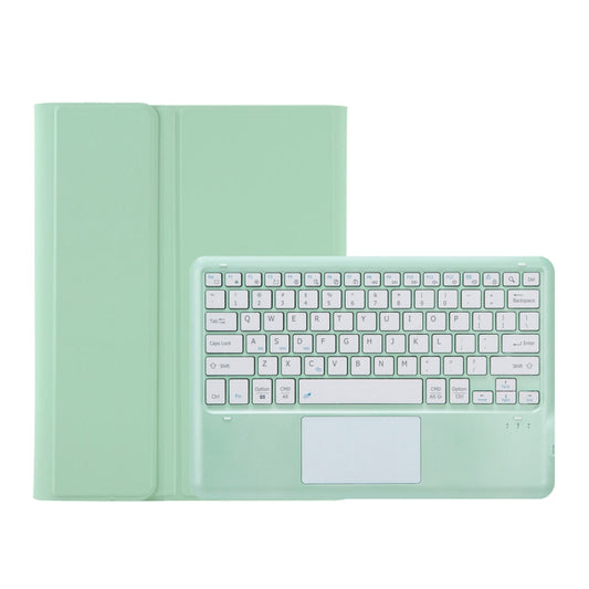 For Samsung Galaxy Tab S9+ / S9 FE+ A810B-A Touch Pad Detachable Bluetooth Keyboard Leather Tablet Case(Mint Green) - For Samsung by buy2fix | Online Shopping UK | buy2fix