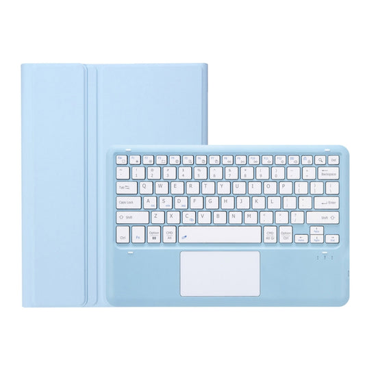 For Samsung Galaxy Tab S9+ / S9 FE+ A810B-A Touch Pad Detachable Bluetooth Keyboard Leather Tablet Case(Sky Blue) - For Samsung by buy2fix | Online Shopping UK | buy2fix