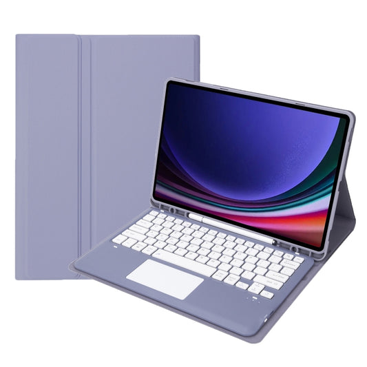 For Samsung Galaxy Tab S9+ / S9 FE+ A810B-A Touch Pad Detachable Bluetooth Keyboard Leather Tablet Case(Purple) - Samsung Keyboard by buy2fix | Online Shopping UK | buy2fix