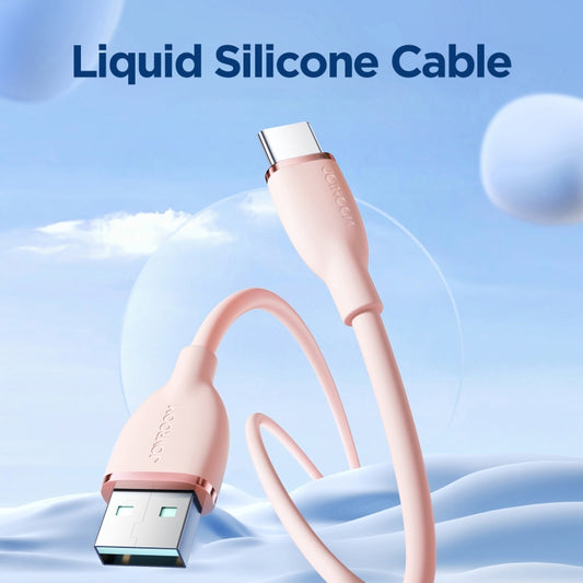 JOYROOM SA29-AC3 3A USB to USB-C/Type-C Liquid Silicone Fast Charging Data Cable, Length: 1.2m(Pink) by JOYROOM