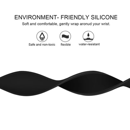 For Apple Watch Series 9&8&7 41mm / SE 3&SE 2&6&SE&5&4 40mm / 3&2&1 38mm Solid Color Elastic Silicone Watch Band, Size:S 130mm(Black) by buy2fix