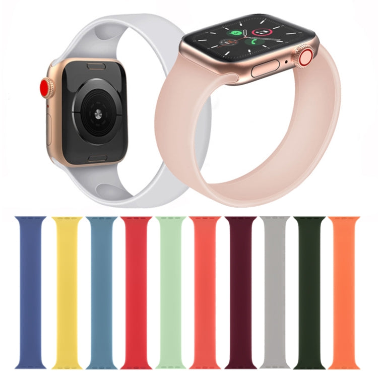 For Apple Watch Series 9&8&7 41mm / SE 3&SE 2&6&SE&5&4 40mm / 3&2&1 38mm Solid Color Elastic Silicone Watch Band, Size:S 130mm (Aqua Blue) by buy2fix