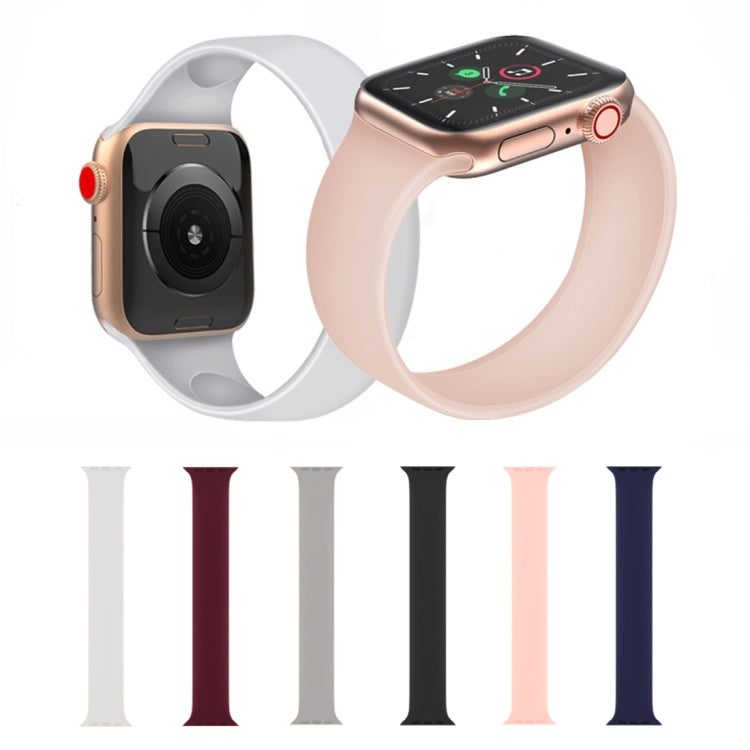 For Apple Watch Series 7 45mm / 6 & SE & 5 & 4 44mm / 3 & 2 & 1 42mm Solid Color Elastic Silicone Watch Band, Size:M 143mm (Aqua Blue) by buy2fix