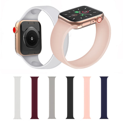 For Apple Watch Series 7 45mm / 6 & SE & 5 & 4 44mm / 3 & 2 & 1 42mm Solid Color Elastic Silicone Watch Band, Size:M 143mm (Aqua Blue) by buy2fix