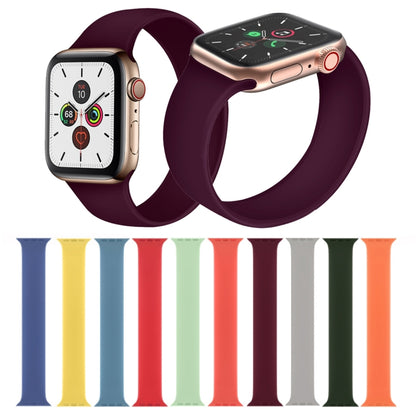 For Apple Watch Ultra 49mm&Watch Ultra 2 49mm / Series 9&8&7 45mm / SE 3&SE 2&6&SE&5&4 44mm / 3&2&1 42mm Solid Color Elastic Silicone Watch Band, Size:L 156mm (Dark Green) by buy2fix