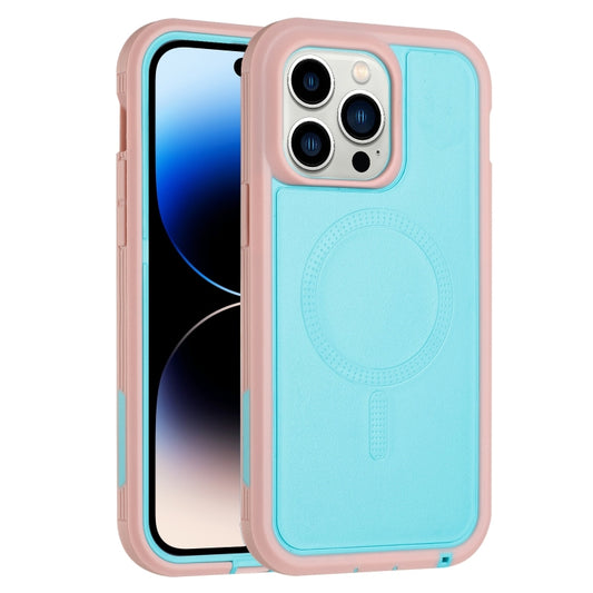 For iPhone 15 Pro Defender Series XT MagSafe Magnetic PC + TPU Shockproof Phone Case(Turquoise+Pink) - iPhone 15 Pro Cases by buy2fix | Online Shopping UK | buy2fix
