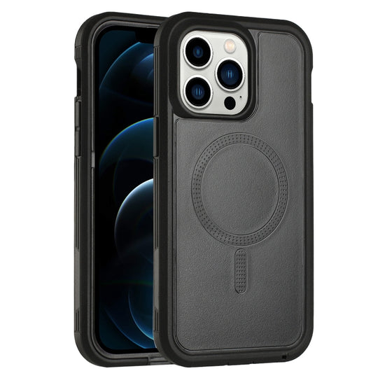 For iPhone 12 Pro Max Defender Series XT MagSafe Magnetic PC + TPU Shockproof Phone Case(Black)
