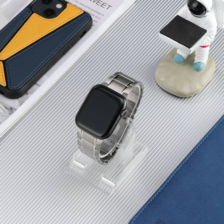 For Apple Watch Series 7 45mm Five Beads Turtle Buckle Titanium Steel Watch Band(Silver) by buy2fix