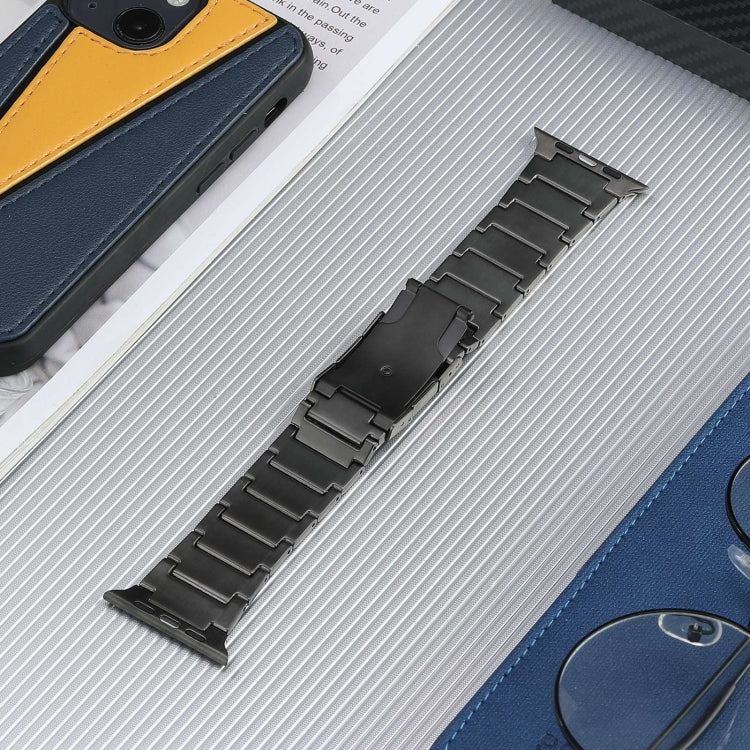 For Apple Watch Series 2 42mm Five Beads Turtle Buckle Titanium Steel Watch Band(Grey) by buy2fix