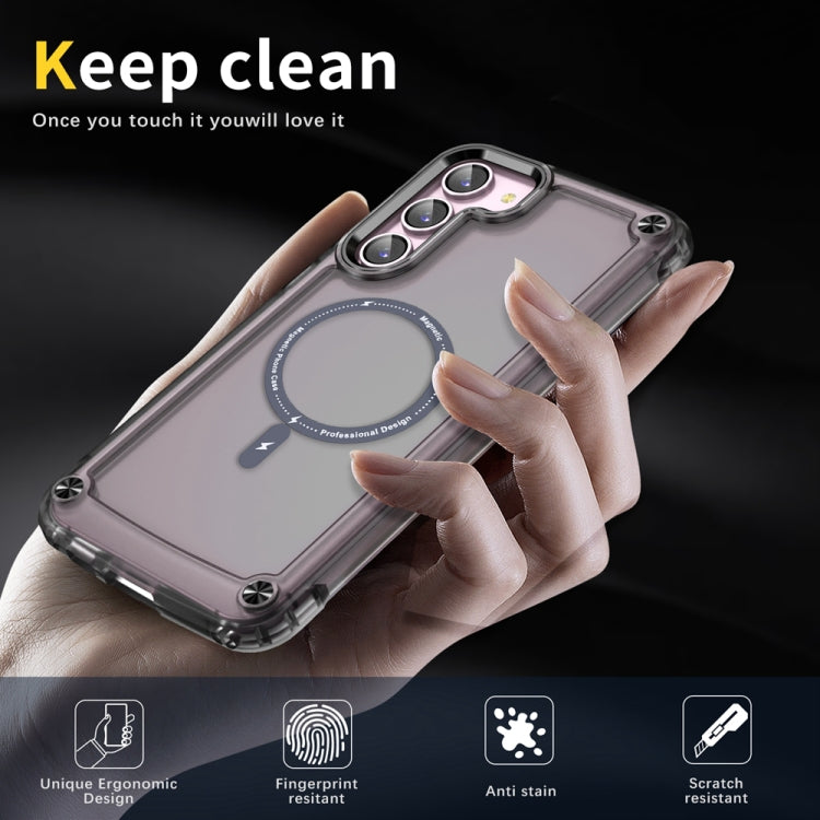 For Samsung Galaxy S23+ 5G Skin Feel TPU + PC MagSafe Magnetic Phone Case(Transparent Black) - Galaxy S23+ 5G Cases by buy2fix | Online Shopping UK | buy2fix