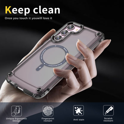 For Samsung Galaxy S22+ 5G Skin Feel TPU + PC MagSafe Magnetic Phone Case(Transparent Black) - Galaxy S22+ 5G Cases by buy2fix | Online Shopping UK | buy2fix