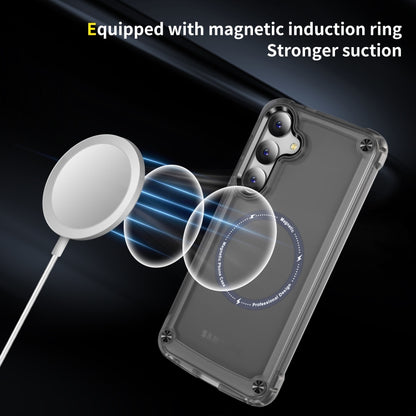 For Samsung Galaxy S24+ 5G Skin Feel TPU + PC MagSafe Magnetic Phone Case(Transparent Black) - Galaxy S24+ 5G Cases by buy2fix | Online Shopping UK | buy2fix