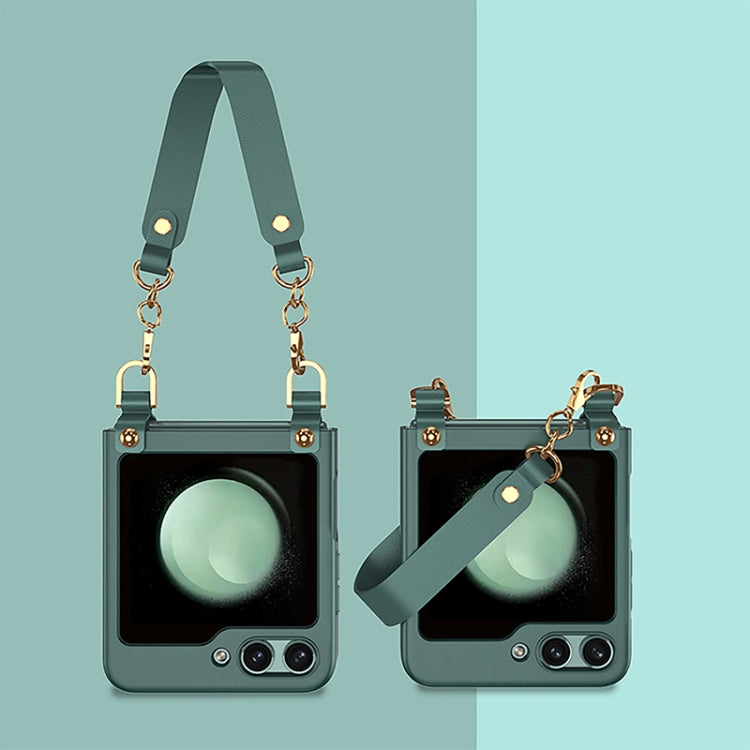 For Samsung Galaxy Z Flip5 GKK Ultra-thin Handbag Phone Case(Forest Green) by GKK