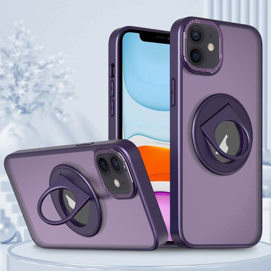 For iPhone 11 Rotating Ring Magnetic Holder Phone Case(Purple) - iPhone 11 Cases by buy2fix | Online Shopping UK | buy2fix