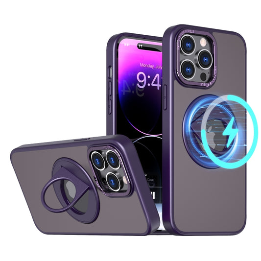 For iPhone 11 Rotating Ring Magnetic Holder Phone Case(Purple) - iPhone 11 Cases by buy2fix | Online Shopping UK | buy2fix