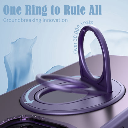 For iPhone 11 Rotating Ring Magnetic Holder Phone Case(Purple) - iPhone 11 Cases by buy2fix | Online Shopping UK | buy2fix