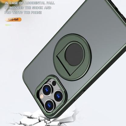 For iPhone 13 Pro Max Rotating Ring Magnetic Holder Phone Case(Green) - iPhone 13 Pro Max Cases by buy2fix | Online Shopping UK | buy2fix
