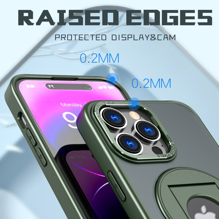 For iPhone 13 Pro Max Rotating Ring Magnetic Holder Phone Case(Green) - iPhone 13 Pro Max Cases by buy2fix | Online Shopping UK | buy2fix