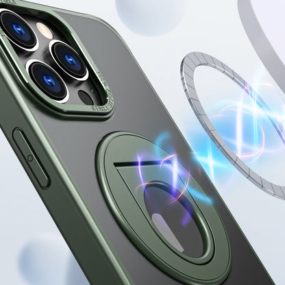 For iPhone 13 Pro Max Rotating Ring Magnetic Holder Phone Case(Green) - iPhone 13 Pro Max Cases by buy2fix | Online Shopping UK | buy2fix