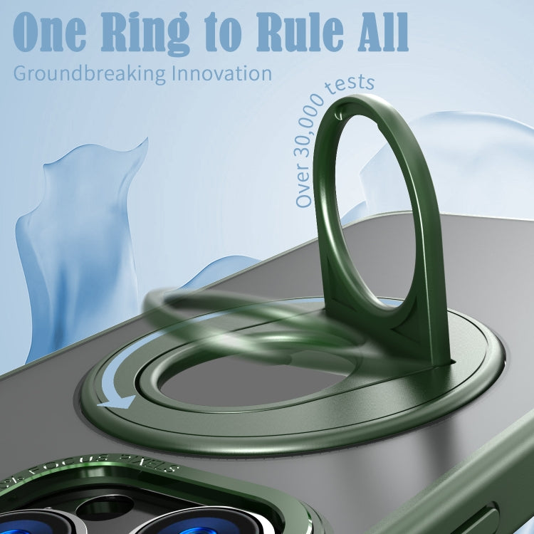 For iPhone 13 Pro Max Rotating Ring Magnetic Holder Phone Case(Green) - iPhone 13 Pro Max Cases by buy2fix | Online Shopping UK | buy2fix