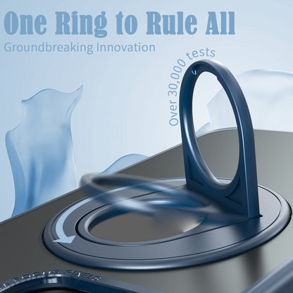 For iPhone 14 Pro Max Rotating Ring Magnetic Holder Phone Case(Blue) - iPhone 14 Pro Max Cases by buy2fix | Online Shopping UK | buy2fix