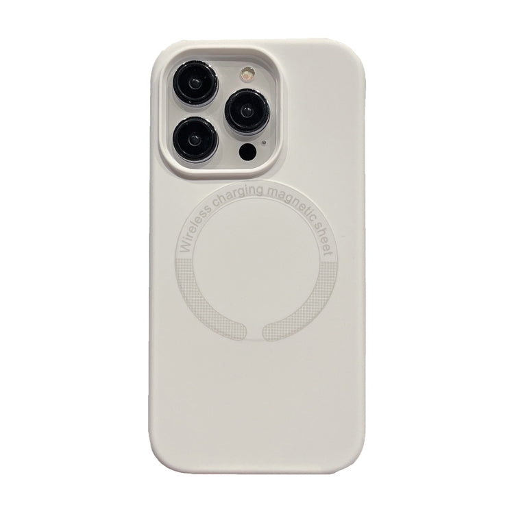 For iPhone 15 Pro Magsafe Magnetic Silicone Phone Case(White) - iPhone 15 Pro Cases by buy2fix | Online Shopping UK | buy2fix