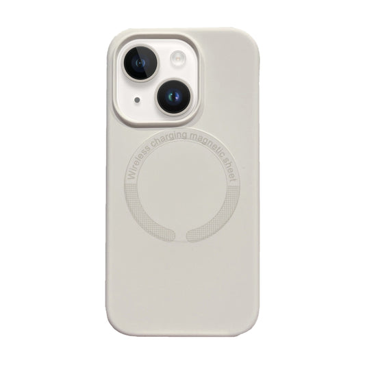 For iPhone 15 Magsafe Magnetic Silicone Phone Case(White) - iPhone 15 Cases by buy2fix | Online Shopping UK | buy2fix
