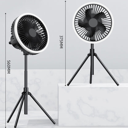 DQ216 10000mAh Outdoor Portable Liftable Swivel Head Camping Fan Tent Hanging Vertical Colorful Light with Remote Control(Black) by buy2fix