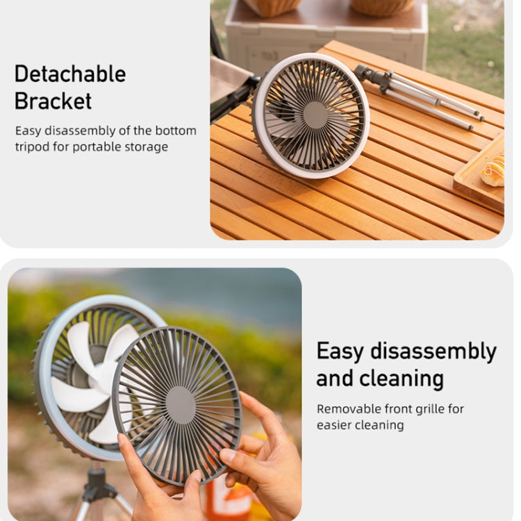 DQ216 10000mAh Outdoor Portable Liftable Swivel Head Camping Fan Tent Hanging Vertical Colorful Light with Remote Control(Black) by buy2fix