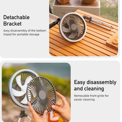 DQ216 10000mAh Outdoor Portable Liftable Swivel Head Camping Fan Tent Hanging Vertical Colorful Light with Remote Control(Black) by buy2fix