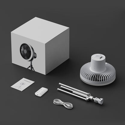 DQ216 10000mAh Outdoor Portable Liftable Swivel Head Camping Fan Tent Hanging Vertical Colorful Light with Remote Control(Black) by buy2fix