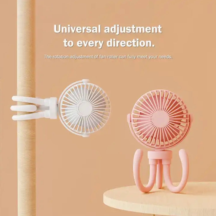 T8 2000mAh Flexible Octopus Tripod Rotatable Portable Fan(Pink) by buy2fix