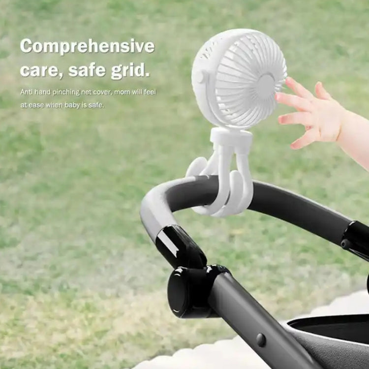 T8 2000mAh Flexible Octopus Tripod Rotatable Portable Fan(White) by buy2fix