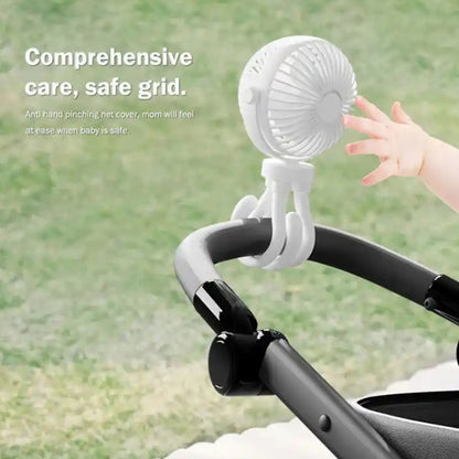 T8 2000mAh Flexible Octopus Tripod Rotatable Portable Fan(White) by buy2fix