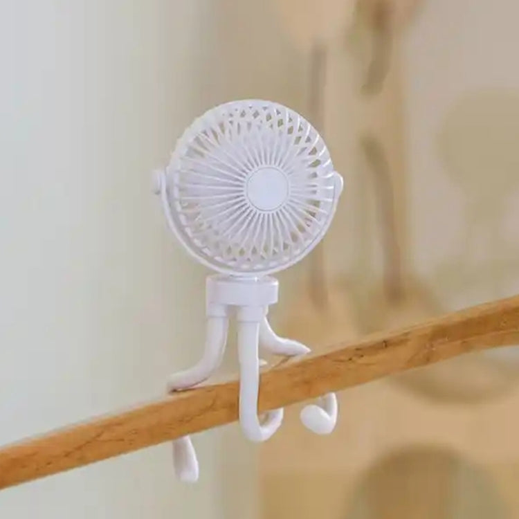 T8 2000mAh Flexible Octopus Tripod Rotatable Portable Fan(White) by buy2fix