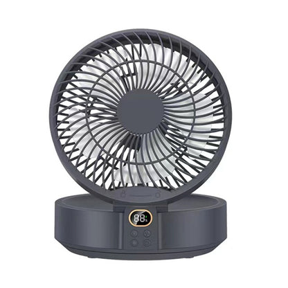 WSK302 4000mAh Swivel Head Wall Mounted Fan with Night Light(Black) by buy2fix