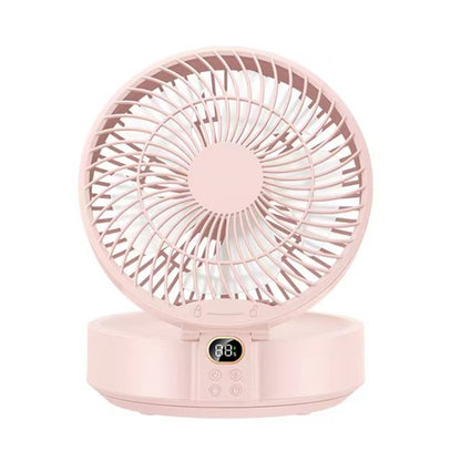 WSK302 4000mAh Swivel Head Wall Mounted Fan with Night Light(Pink) by buy2fix