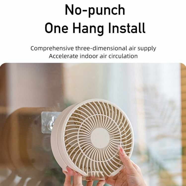 WSK302 4000mAh Swivel Head Wall Mounted Fan with Night Light(Pink) by buy2fix