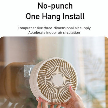 WSK302 4000mAh Swivel Head Wall Mounted Fan with Night Light(Black) by buy2fix