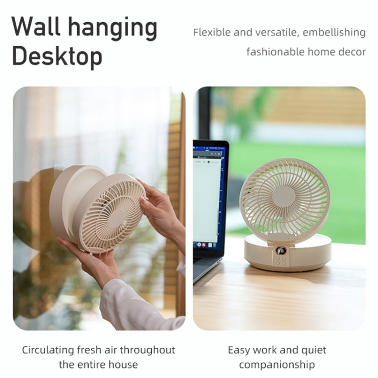 WSK302 4000mAh Swivel Head Wall Mounted Fan with Night Light(Pink) by buy2fix