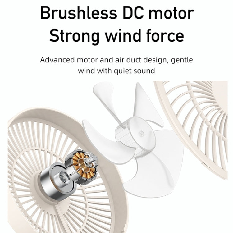 WSK302 4000mAh Swivel Head Wall Mounted Fan with Night Light(Pink) by buy2fix