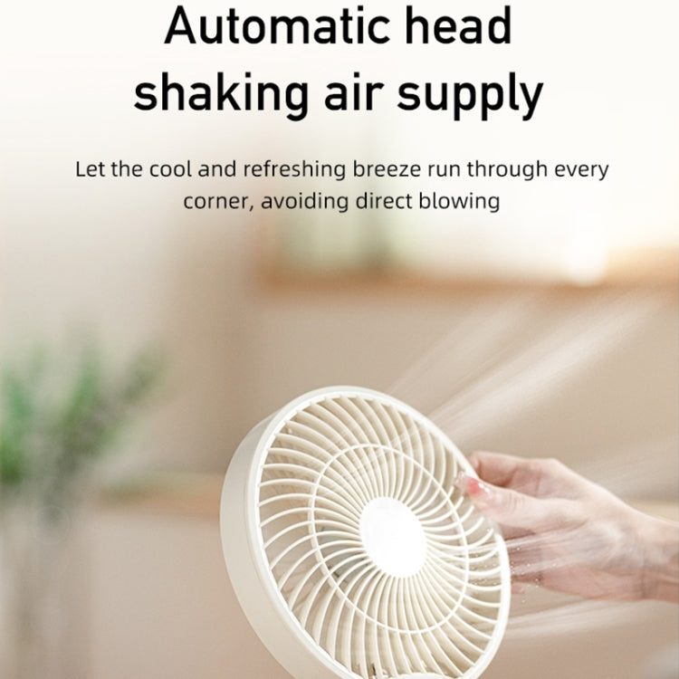 WSK302 4000mAh Swivel Head Wall Mounted Fan with Night Light(Black) by buy2fix