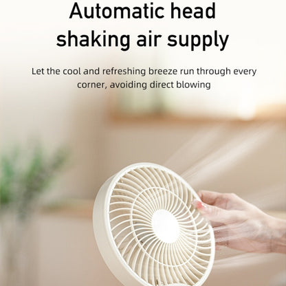 WSK302 4000mAh Swivel Head Wall Mounted Fan with Night Light(Black) by buy2fix